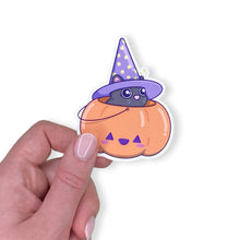 Load image into Gallery viewer, Halloween Pumpkin Cat Sticker

