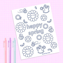 Load image into Gallery viewer, Spring Coloring Pages - Digital Download
