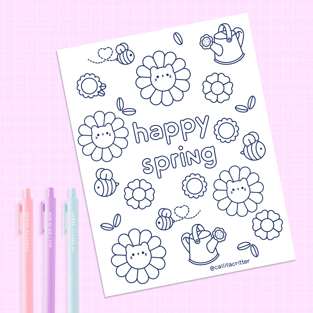 Spring Coloring Pages - Digital Download