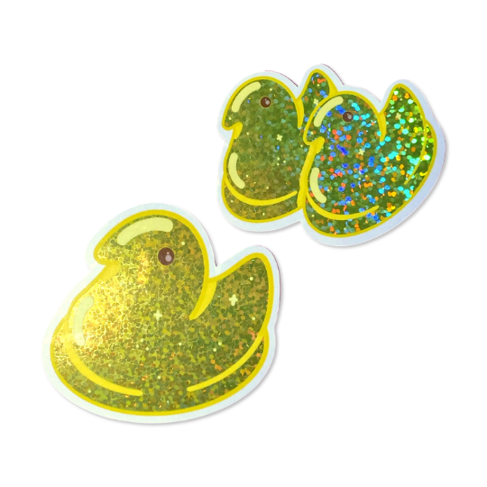 Glitter Yellow Peeps Stickers for Easter Baskets and Favors!